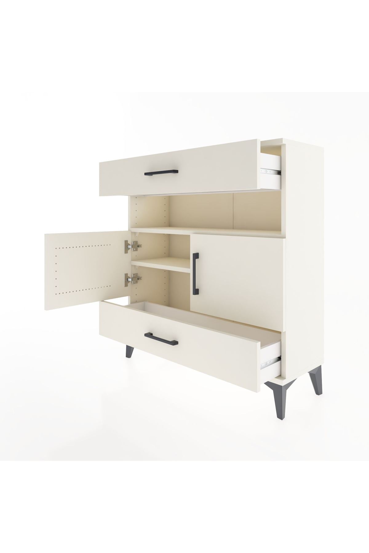 Arges Şifonyer 3 Raflı 2 Çekmeceli 2 Kapaklı 88x30x96 Aytaşı-Aytaşı