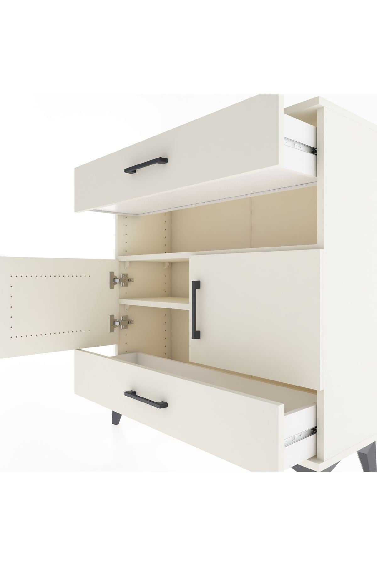 Arges Şifonyer 3 Raflı 2 Çekmeceli 2 Kapaklı 88x30x96 Aytaşı-Aytaşı