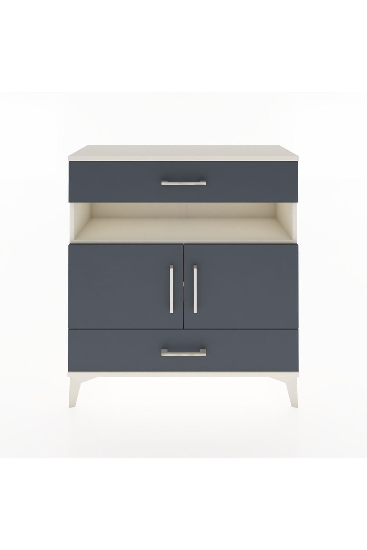 Arges Şifonyer 3 Raflı 2 Çekmeceli 2 Kapaklı 88x30x96 Aytaşı-Antrasit