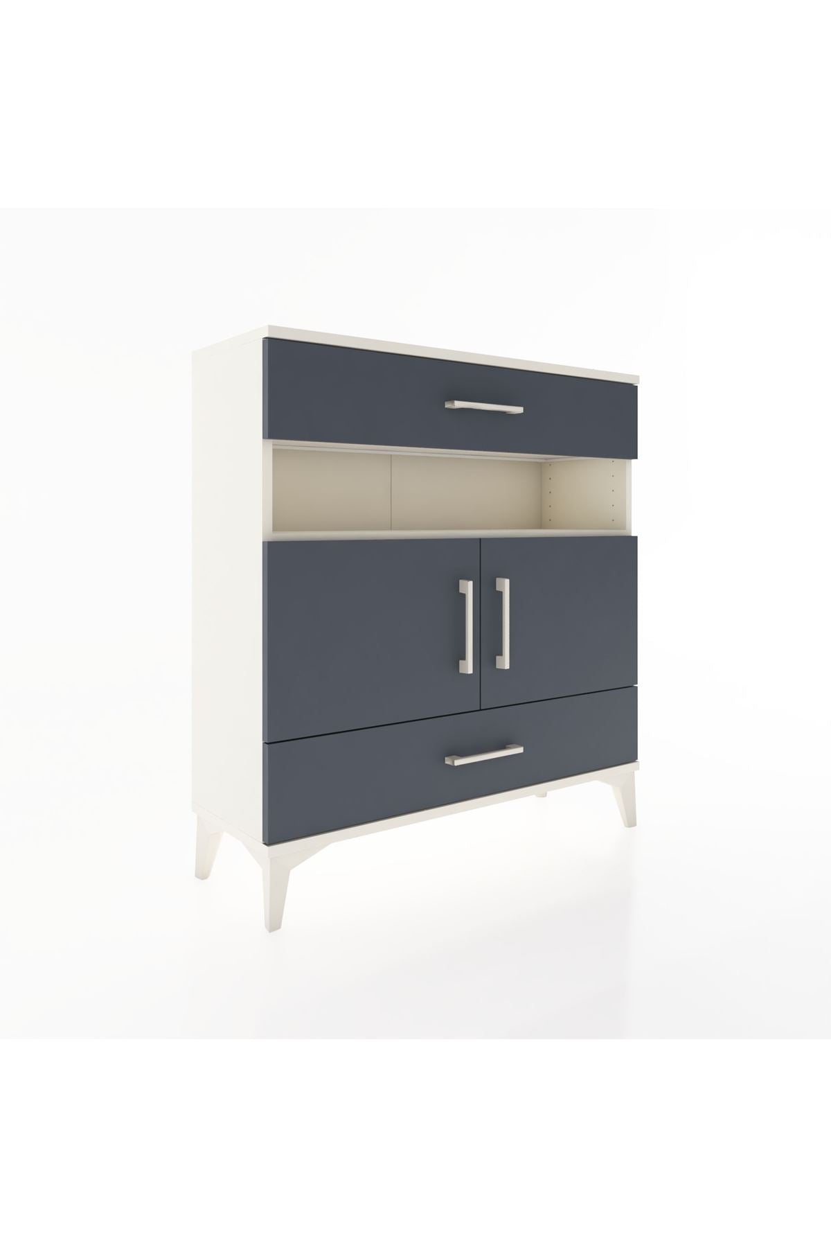 Arges Şifonyer 3 Raflı 2 Çekmeceli 2 Kapaklı 88x30x96 Aytaşı-Antrasit