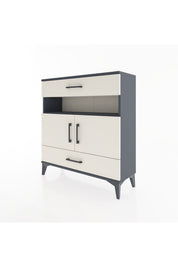 Arges Şifonyer 3 Raflı 2 Çekmeceli 2 Kapaklı 88x30x96 Antrasit-Aytaşı