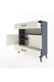 Arges Şifonyer 3 Raflı 2 Çekmeceli 2 Kapaklı 88x30x96 Antrasit-Aytaşı