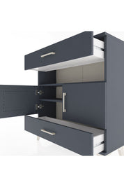 Arges Şifonyer 3 Raflı 2 Çekmeceli 2 Kapaklı 88x30x96 Antrasit-Antrasit