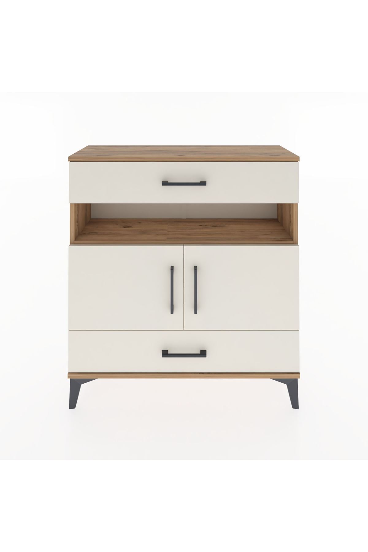 Arges Şifonyer 3 Raflı 2 Çekmeceli 2 Kapaklı 88x30x96 Çam-Aytaşı