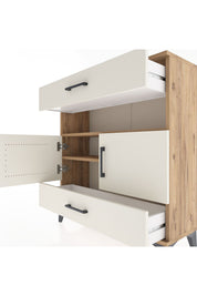 Arges Şifonyer 3 Raflı 2 Çekmeceli 2 Kapaklı 88x30x96 Çam-Aytaşı