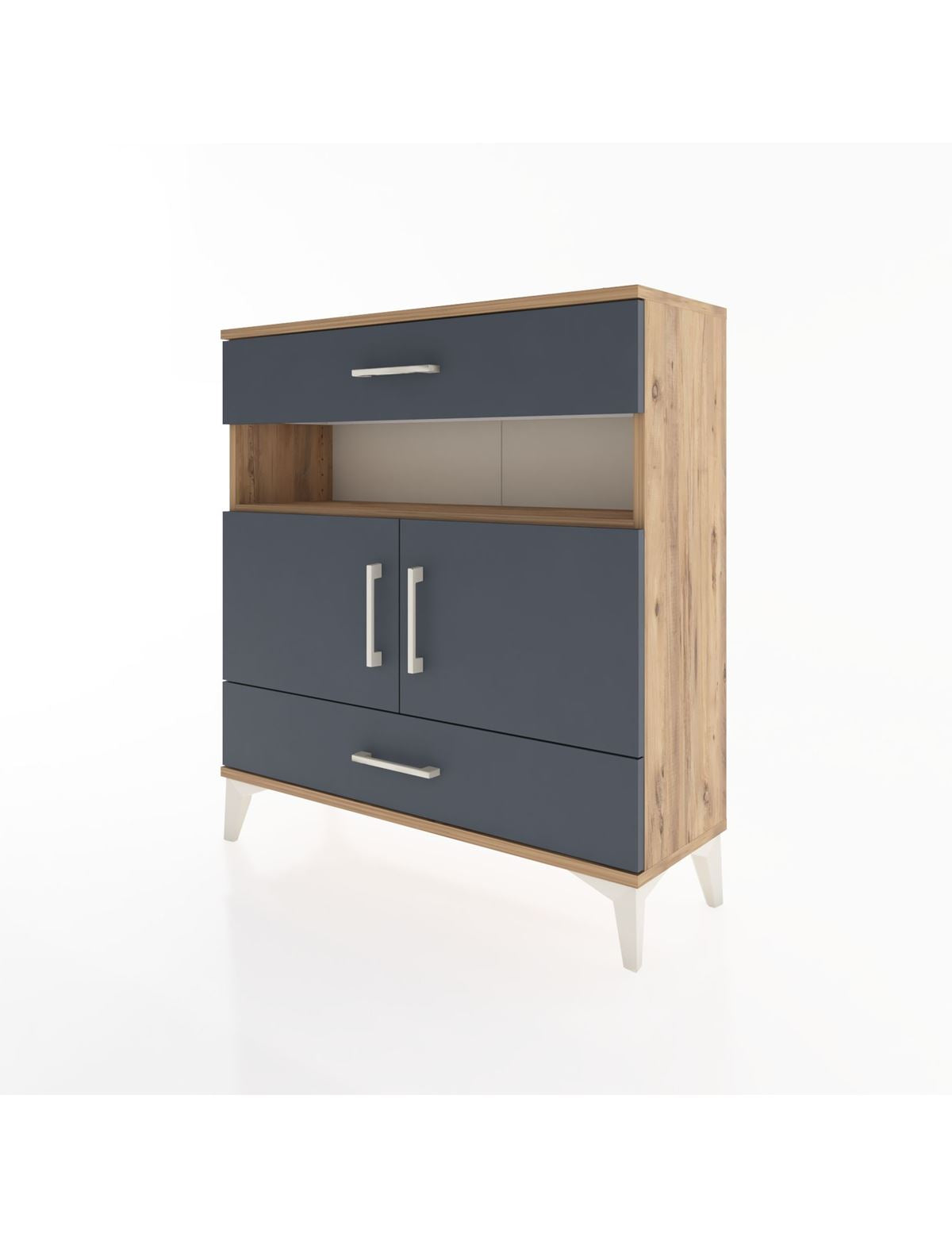 Arges Şifonyer 3 Raflı 2 Çekmeceli 2 Kapaklı 88x30x96 - S04M047V8A