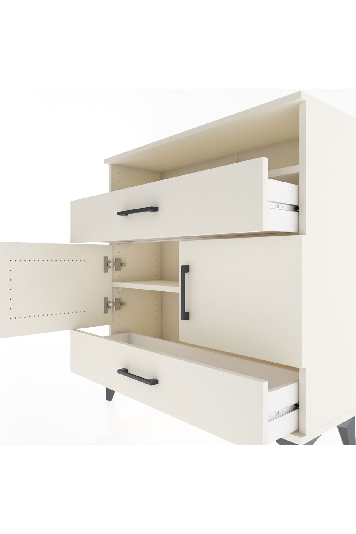 Arges Şifonyer 3 Raflı 2 Çekmeceli 2 Kapaklı 88x30x96 Aytaşı-Aytaşı