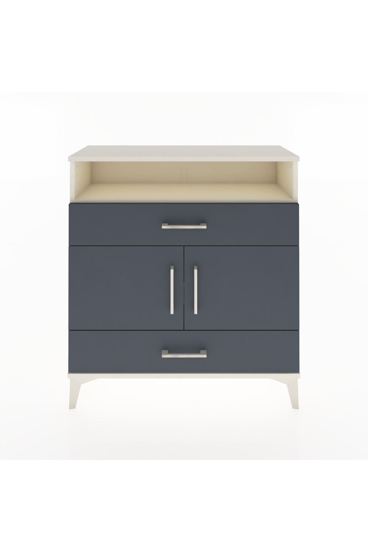 Arges Şifonyer 3 Raflı 2 Çekmeceli 2 Kapaklı 88x30x96 Aytaşı-Antrasit