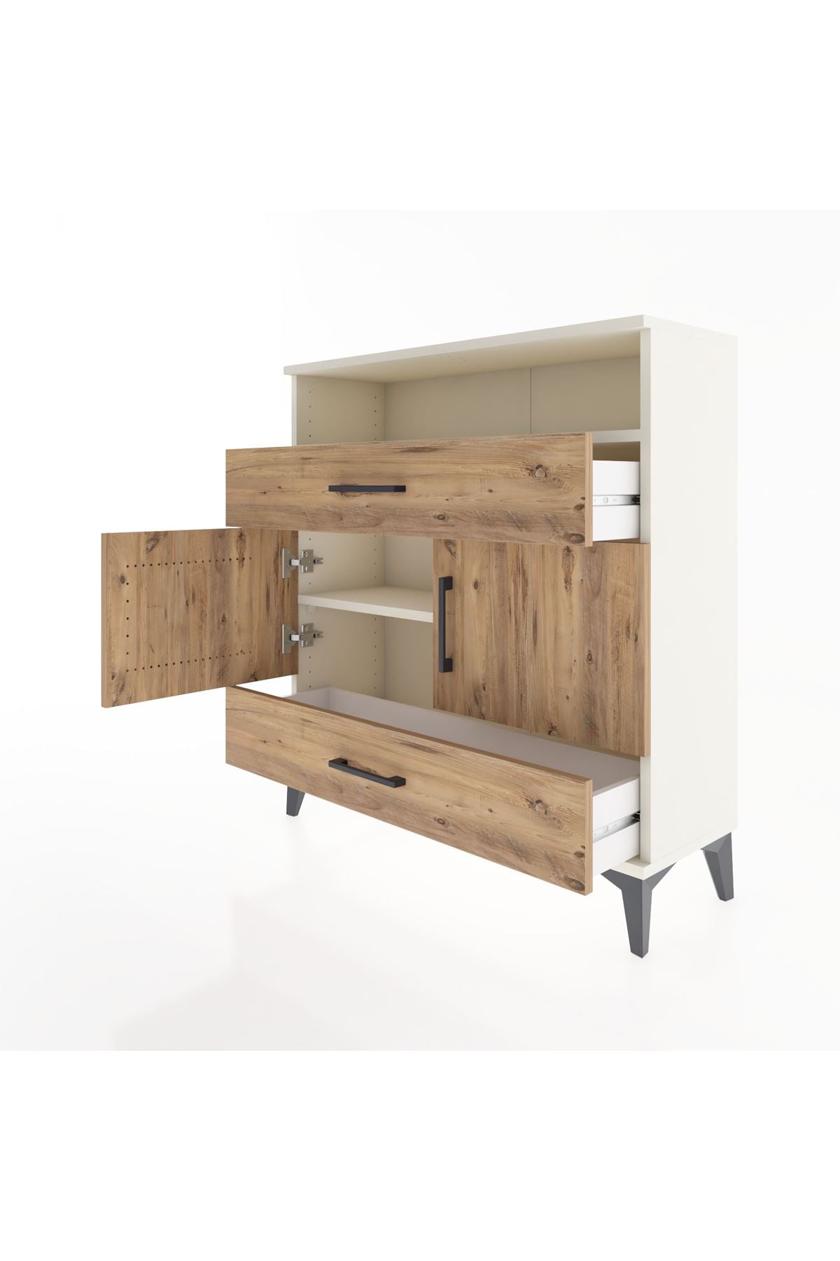 Arges Şifonyer 3 Raflı 2 Çekmeceli 2 Kapaklı 88x30x96 Aytaşı-Çam