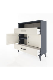 Arges Şifonyer 3 Raflı 2 Çekmeceli 2 Kapaklı 88x30x96 Antrasit-Aytaşı