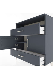 Arges Şifonyer 3 Raflı 2 Çekmeceli 2 Kapaklı 88x30x96 Antrasit-Antrasit