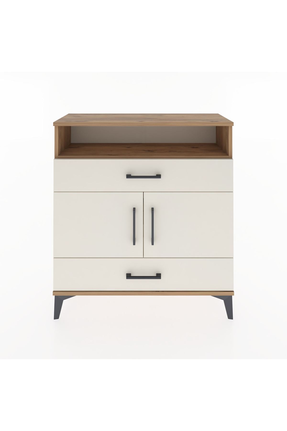 Arges Şifonyer 3 Raflı 2 Çekmeceli 2 Kapaklı 88x30x96 Çam-Aytaşı