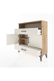 Arges Şifonyer 3 Raflı 2 Çekmeceli 2 Kapaklı 88x30x96 Çam-Aytaşı