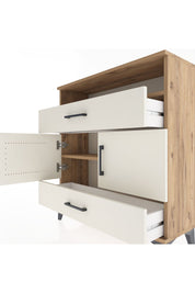 Arges Şifonyer 3 Raflı 2 Çekmeceli 2 Kapaklı 88x30x96 Çam-Aytaşı