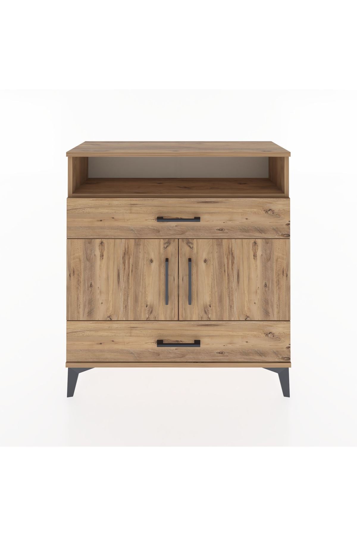 Arges Şifonyer 3 Raflı 2 Çekmeceli 2 Kapaklı 88x30x96 Çam-Çam