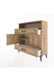 Arges Şifonyer 3 Raflı 2 Çekmeceli 2 Kapaklı 88x30x96 Çam-Çam