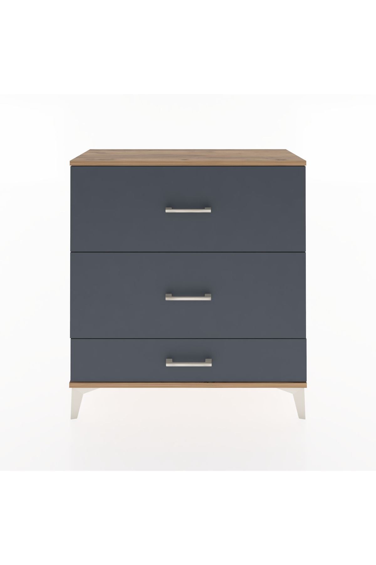 Arges Şifonyer 3 Çekmeceli 88x30x96 Çam-Antrasit