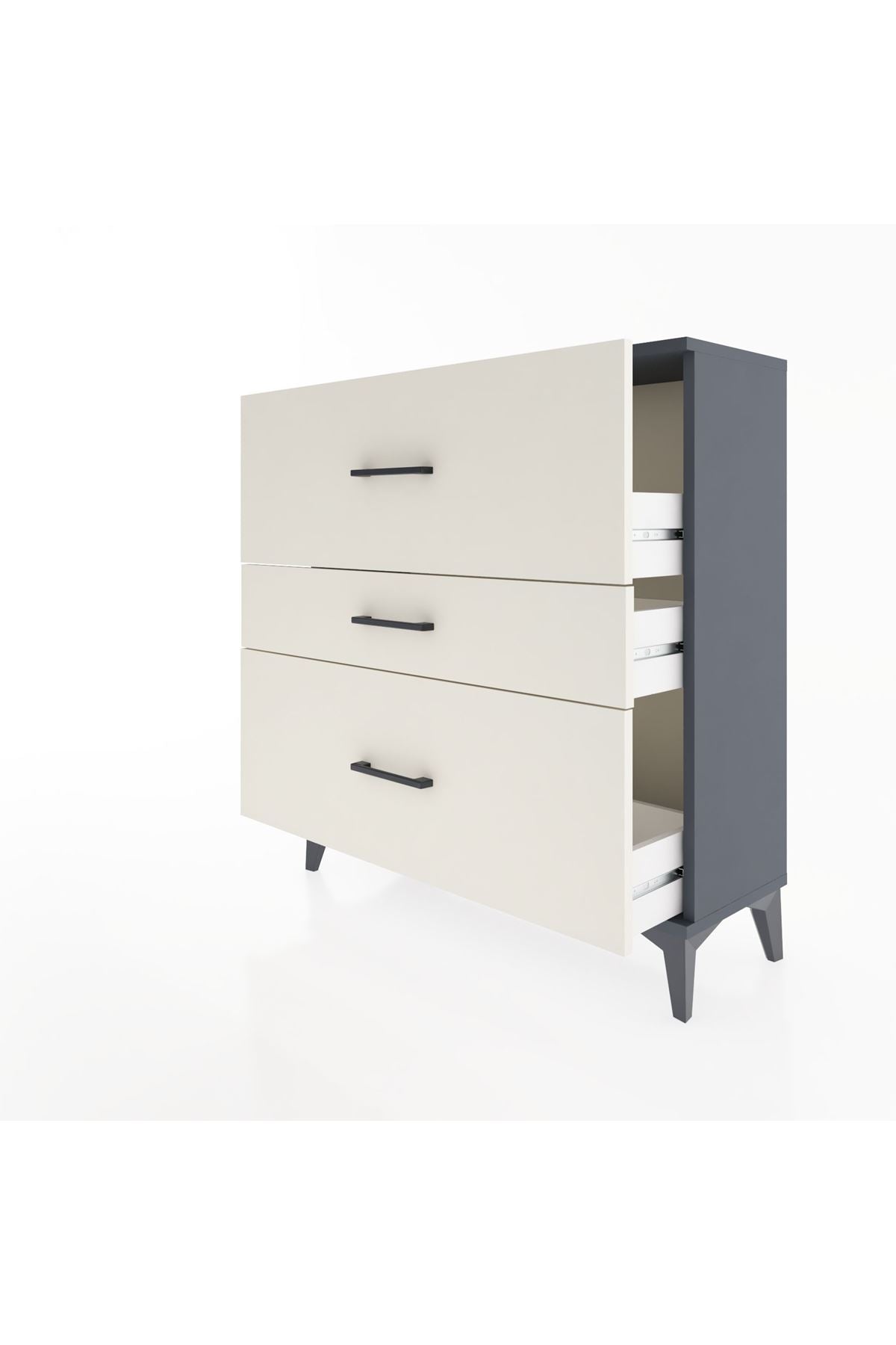 Arges Şifonyer 3 Çekmeceli 88x30x96 Antrasit-Aytaşı