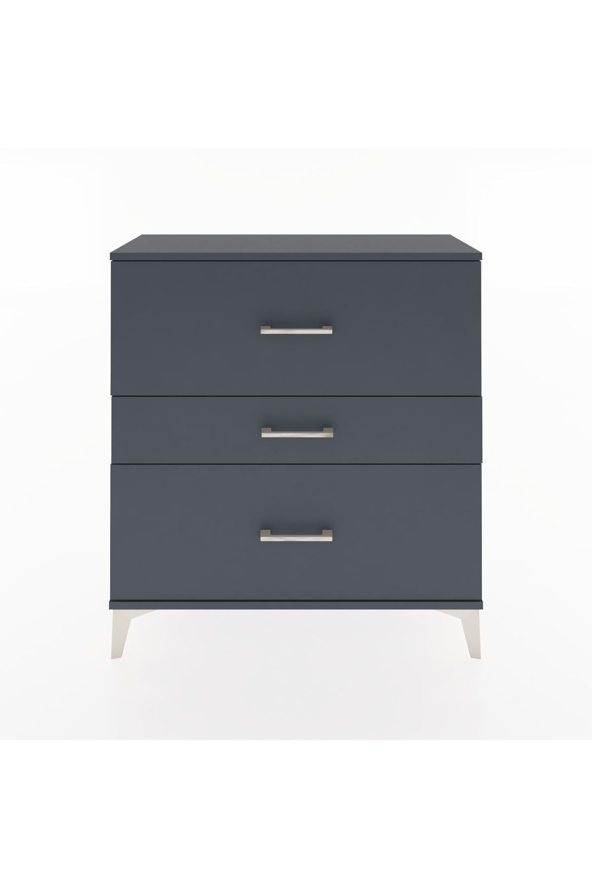 Arges Şifonyer 3 Çekmeceli 88x30x96 Antrasit-Antrasit