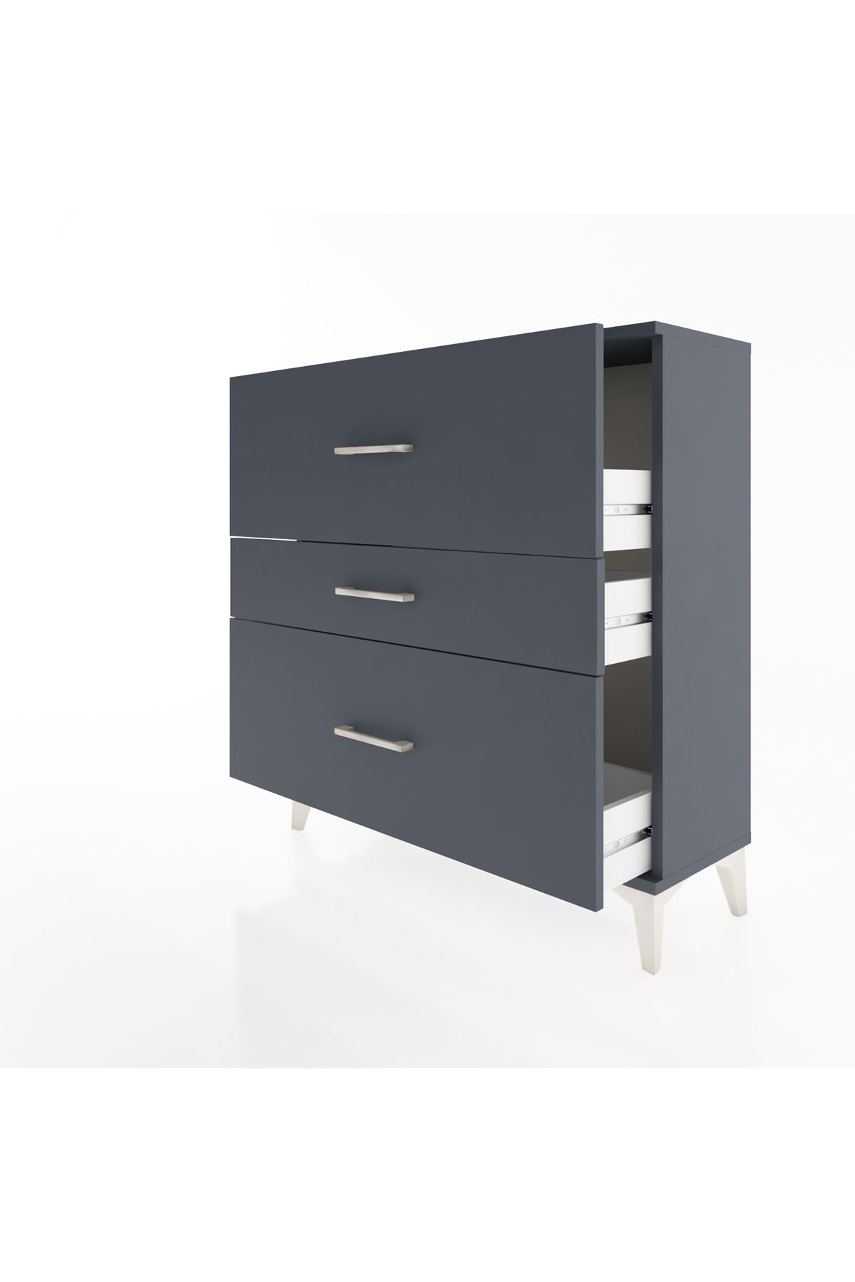 Arges Şifonyer 3 Çekmeceli 88x30x96 Antrasit-Antrasit