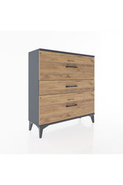 Arges Şifonyer 3 Çekmeceli 88x30x96 Antrasit-Çam