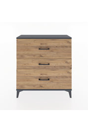 Arges Şifonyer 3 Çekmeceli 88x30x96 Antrasit-Çam