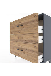 Arges Şifonyer 3 Çekmeceli 88x30x96 Antrasit-Çam