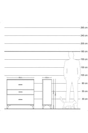 Arges Şifonyer 3 Çekmeceli 88x30x96 Antrasit-Çam