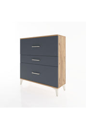 Arges Şifonyer 3 Çekmeceli 88x30x96 Çam-Antrasit