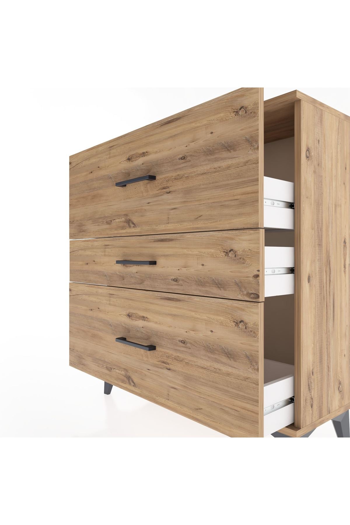 Arges Şifonyer 3 Çekmeceli 88x30x96 Çam-Çam