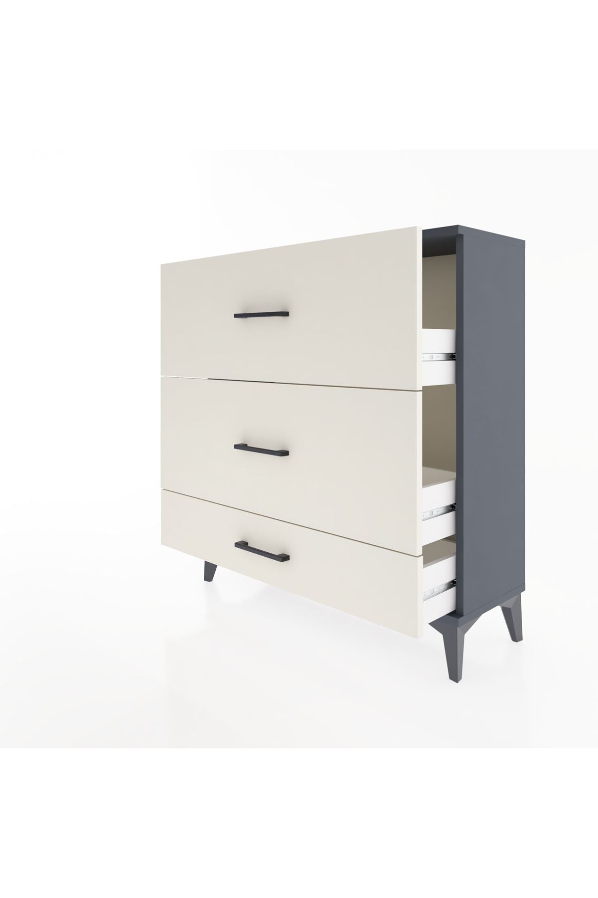 Arges Şifonyer 3 Çekmeceli 88x30x96 Antrasit-Aytaşı