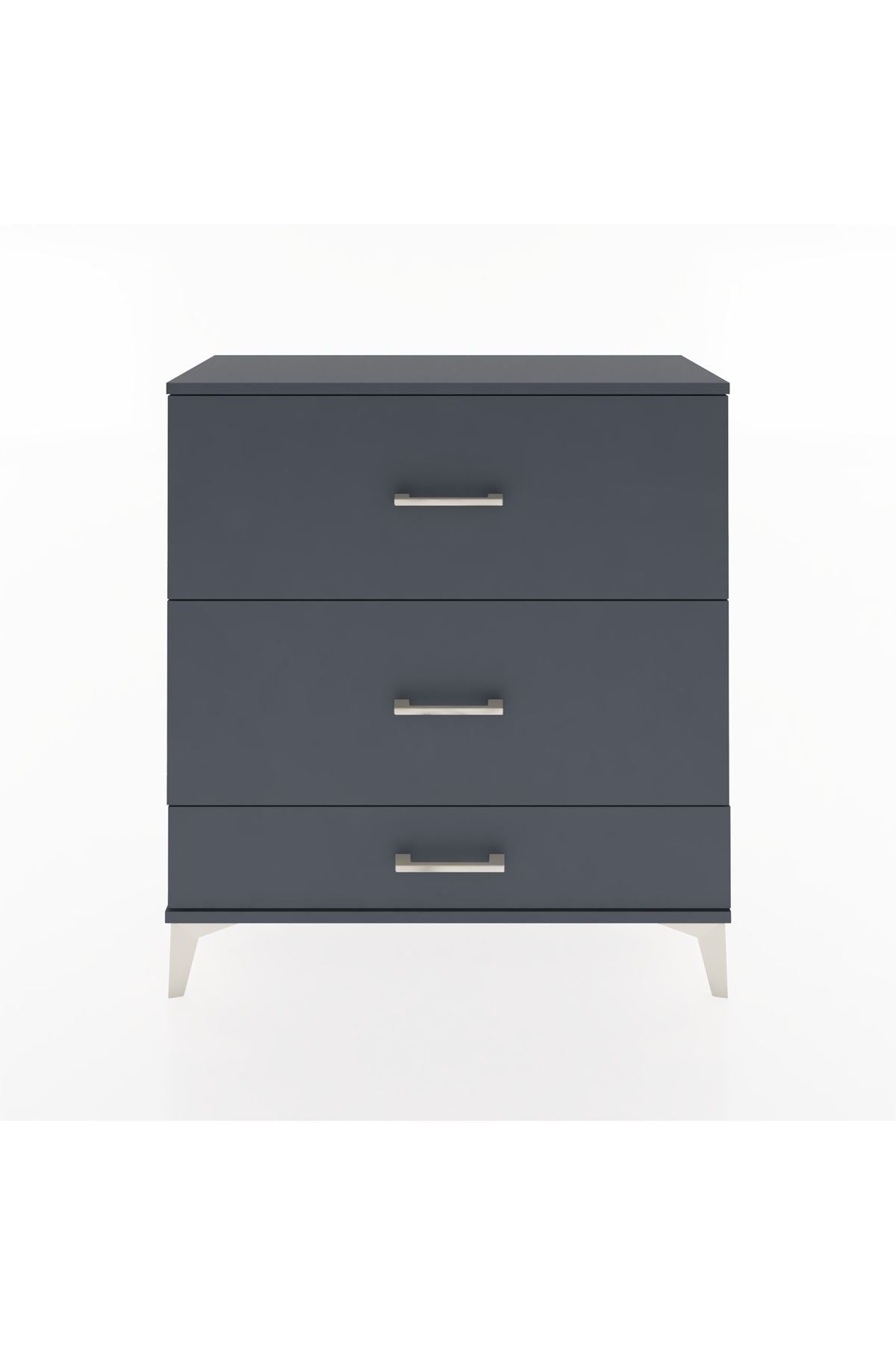 Arges Şifonyer 3 Çekmeceli 88x30x96 Antrasit-Antrasit