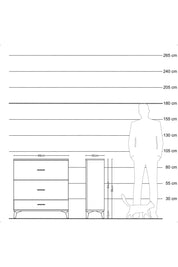 Arges Şifonyer 3 Çekmeceli 88x30x96 Antrasit-Antrasit