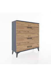 Arges Şifonyer 3 Çekmeceli 88x30x96 Antrasit-Çam