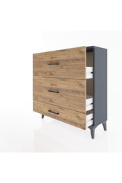 Arges Şifonyer 3 Çekmeceli 88x30x96 Antrasit-Çam