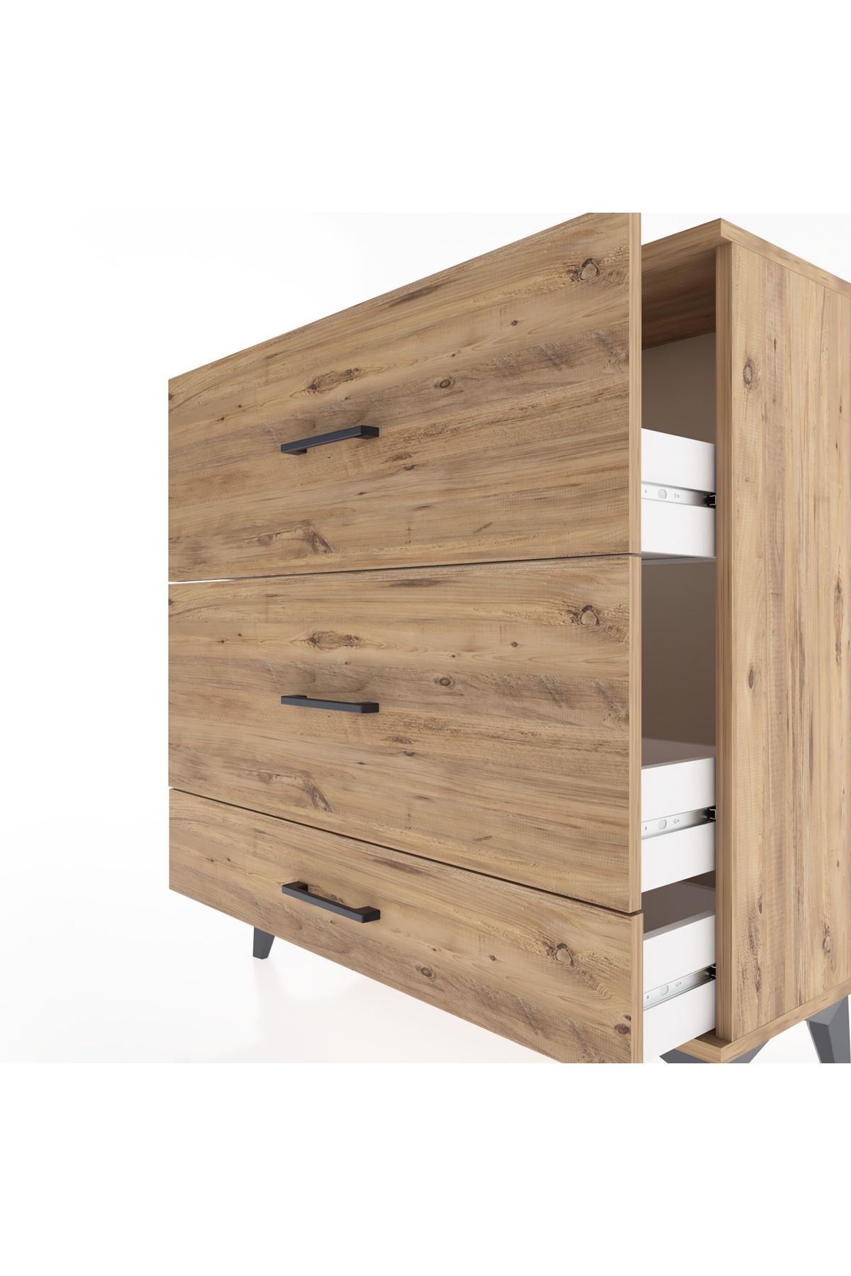 Arges Şifonyer 3 Çekmeceli 88x30x96 Çam-Çam