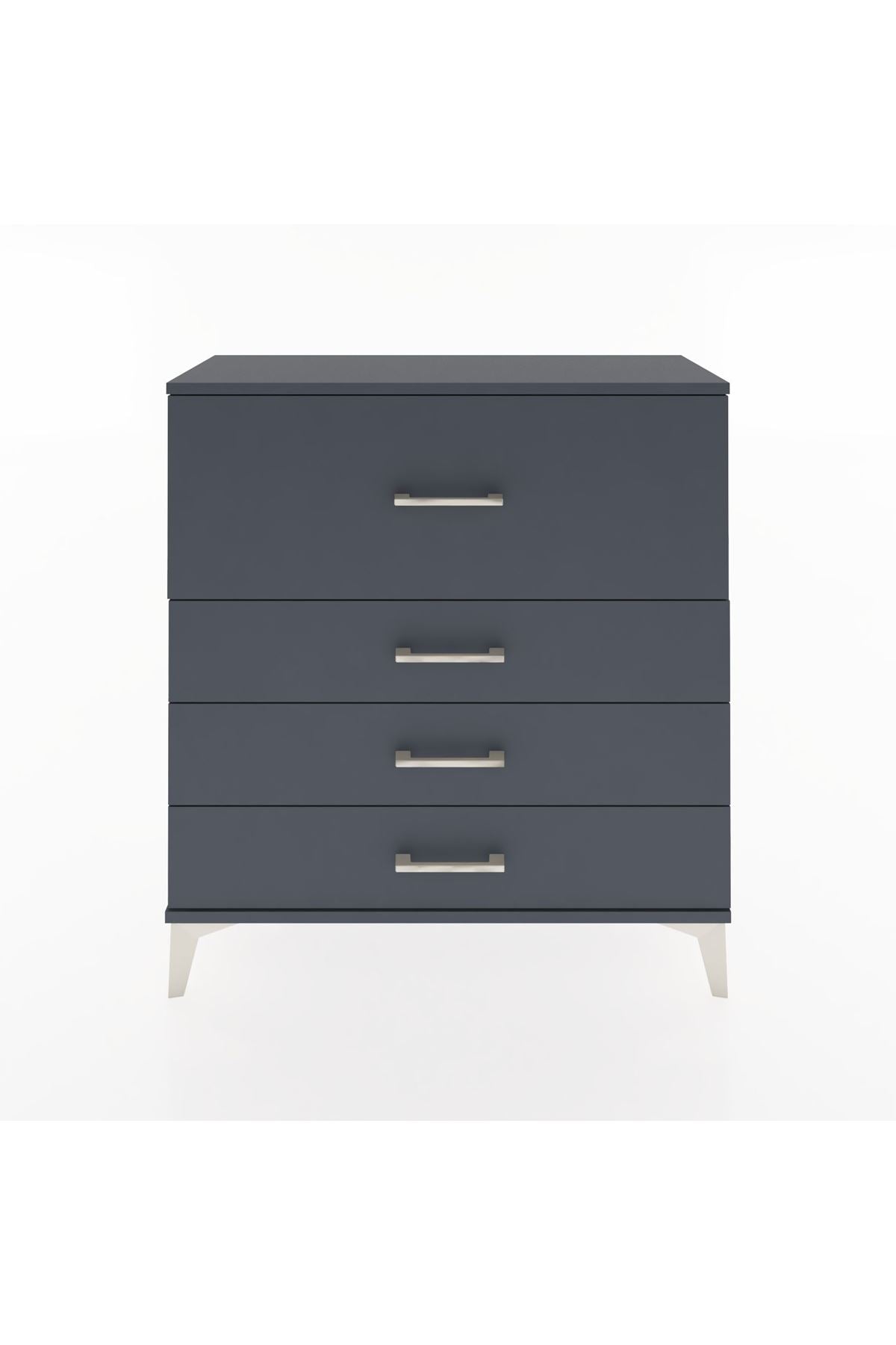 Arges Şifonyer 4 Çekmeceli 88x30x96 Antrasit-Antrasit