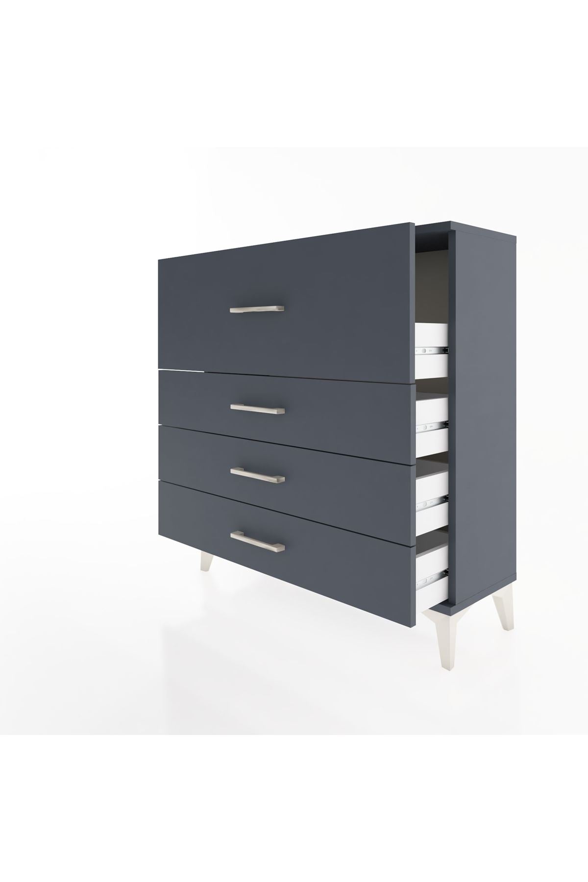 Arges Şifonyer 4 Çekmeceli 88x30x96 Antrasit-Antrasit