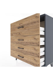 Arges Şifonyer 4 Çekmeceli 88x30x96 Antrasit-Çam