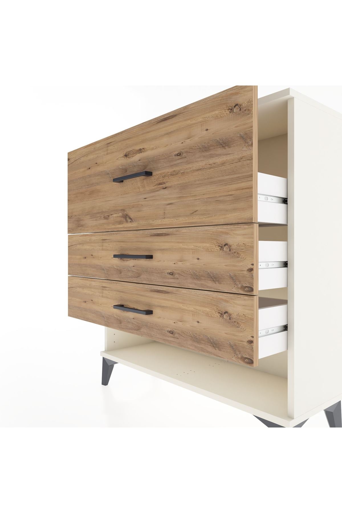 Arges Şifonyer 3 Çekmeceli 88x30x96 Aytaşı-Çam