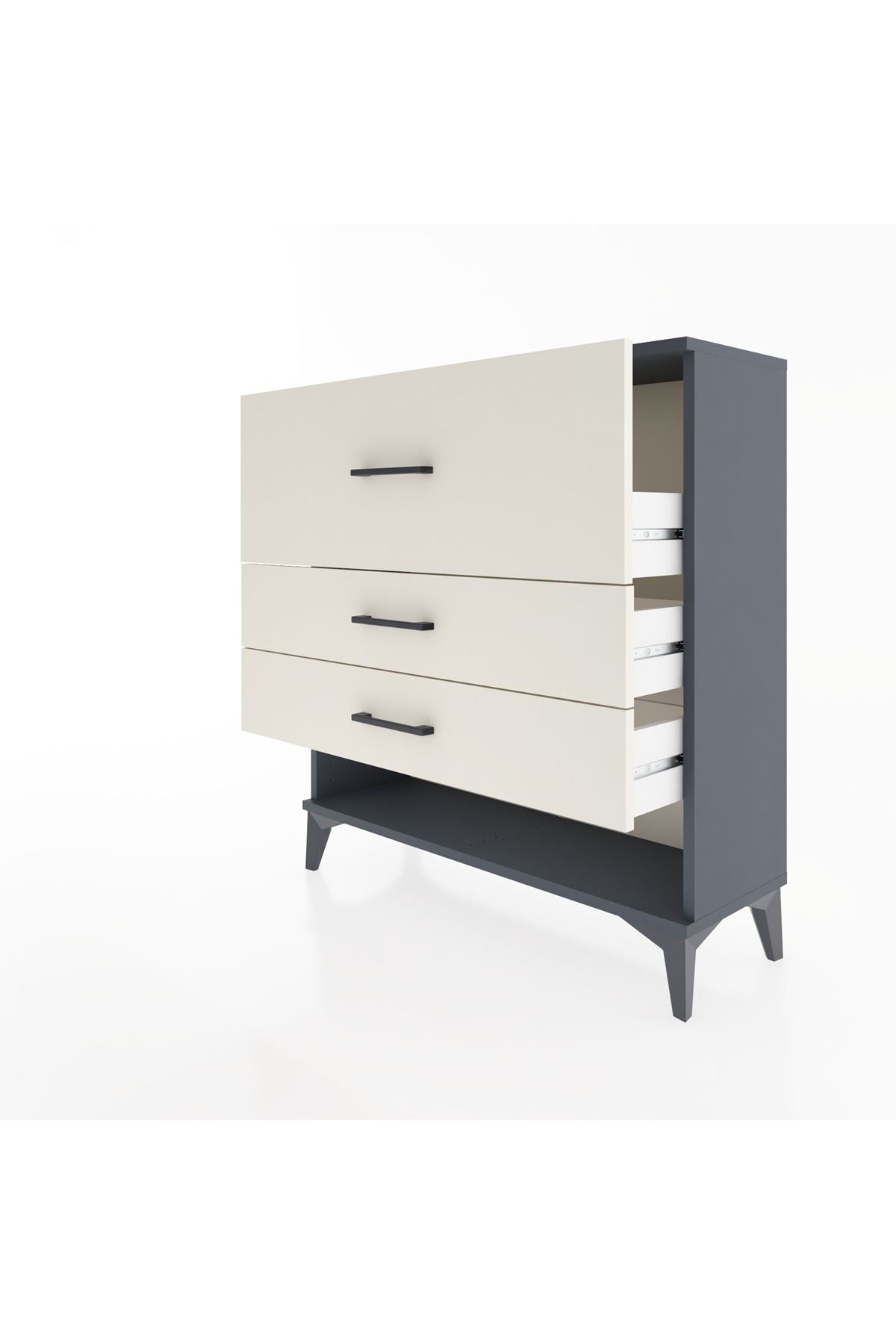 Arges Şifonyer 3 Çekmeceli 88x30x96 Antrasit-Aytaşı