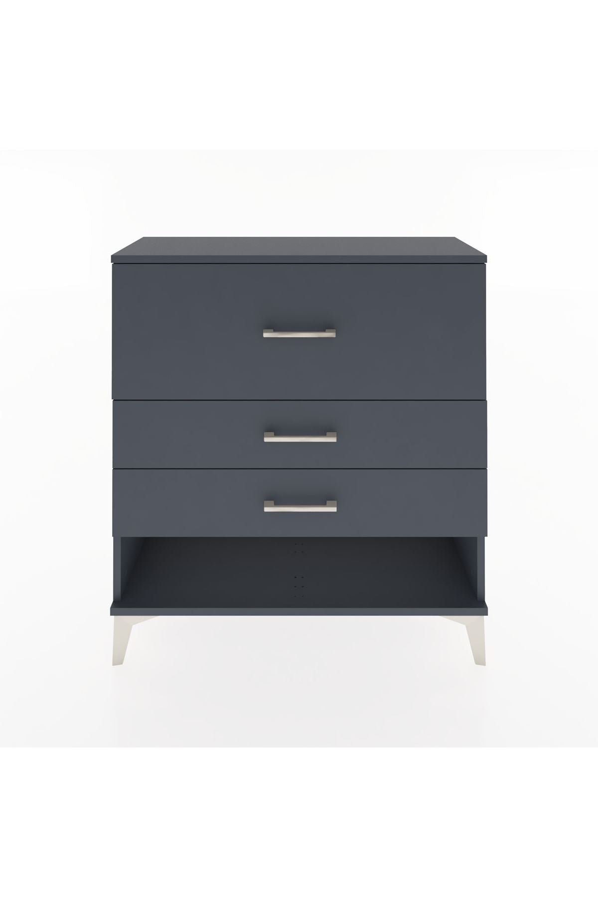 Arges Şifonyer 3 Çekmeceli 88x30x96 Antrasit-Antrasit