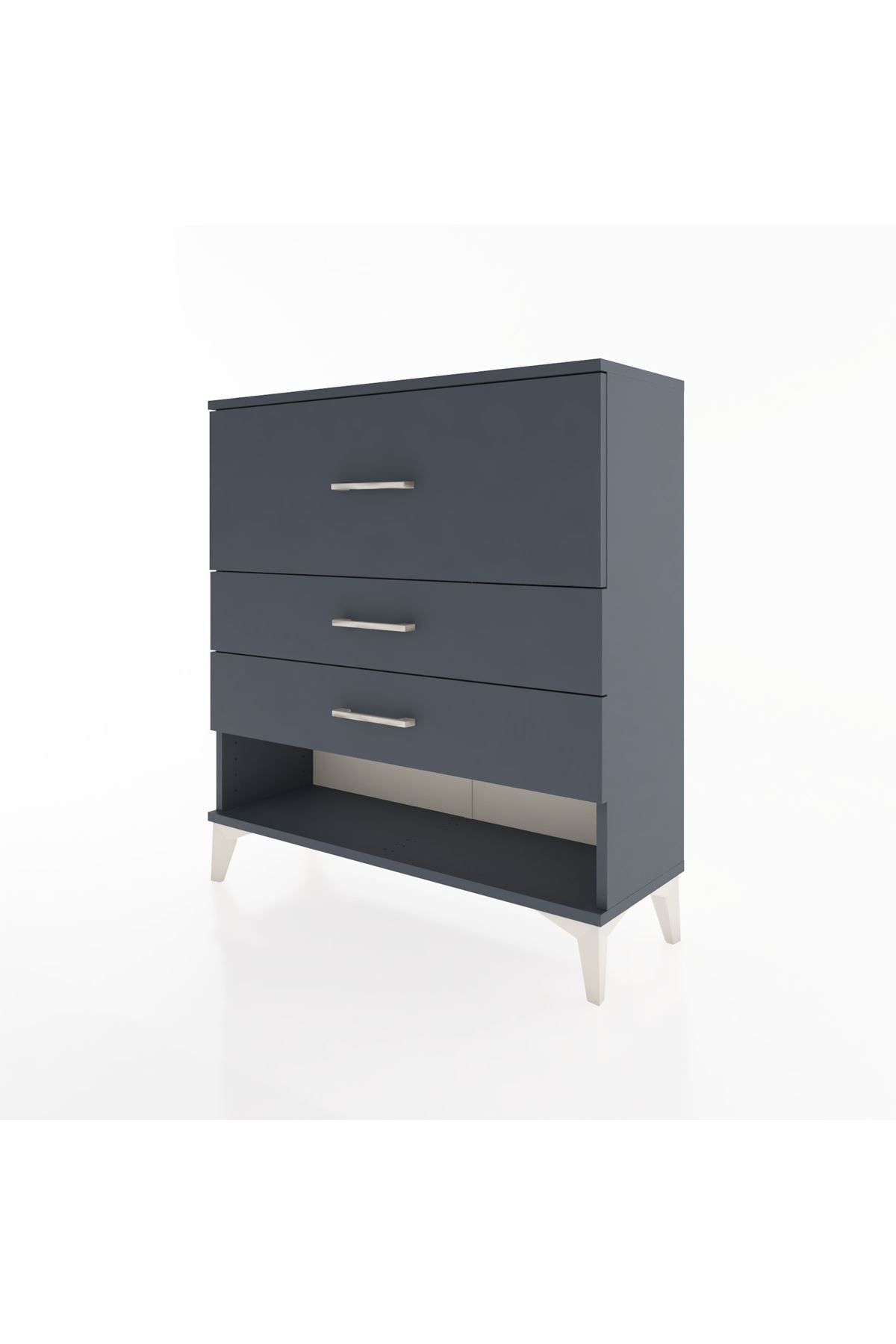 Arges Şifonyer 3 Çekmeceli 88x30x96 Antrasit-Antrasit