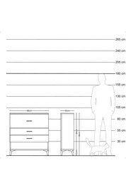 Arges Şifonyer 3 Çekmeceli 88x30x96 Antrasit-Çam