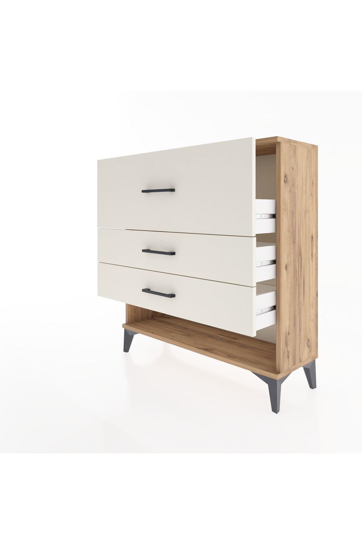 Arges Şifonyer 3 Çekmeceli 88x30x96 Çam-Aytaşı