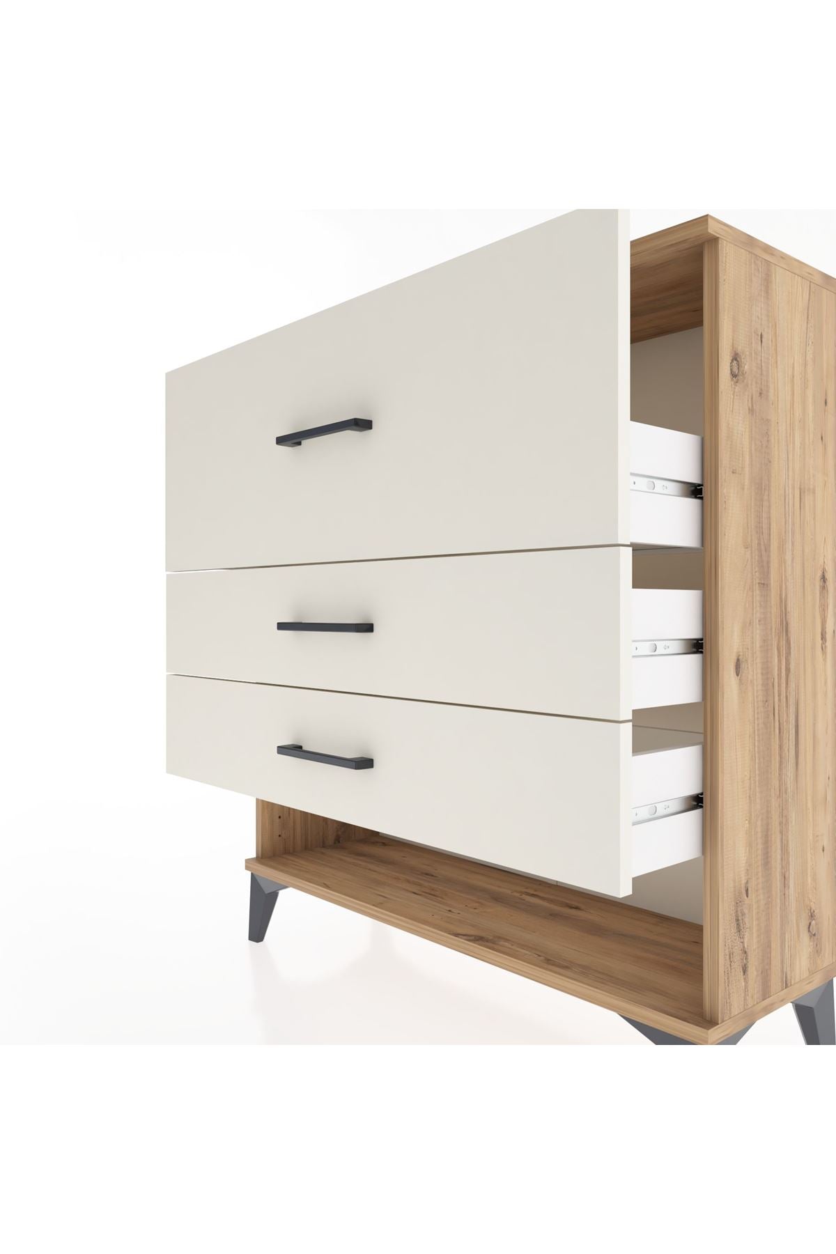 Arges Şifonyer 3 Çekmeceli 88x30x96 Çam-Aytaşı