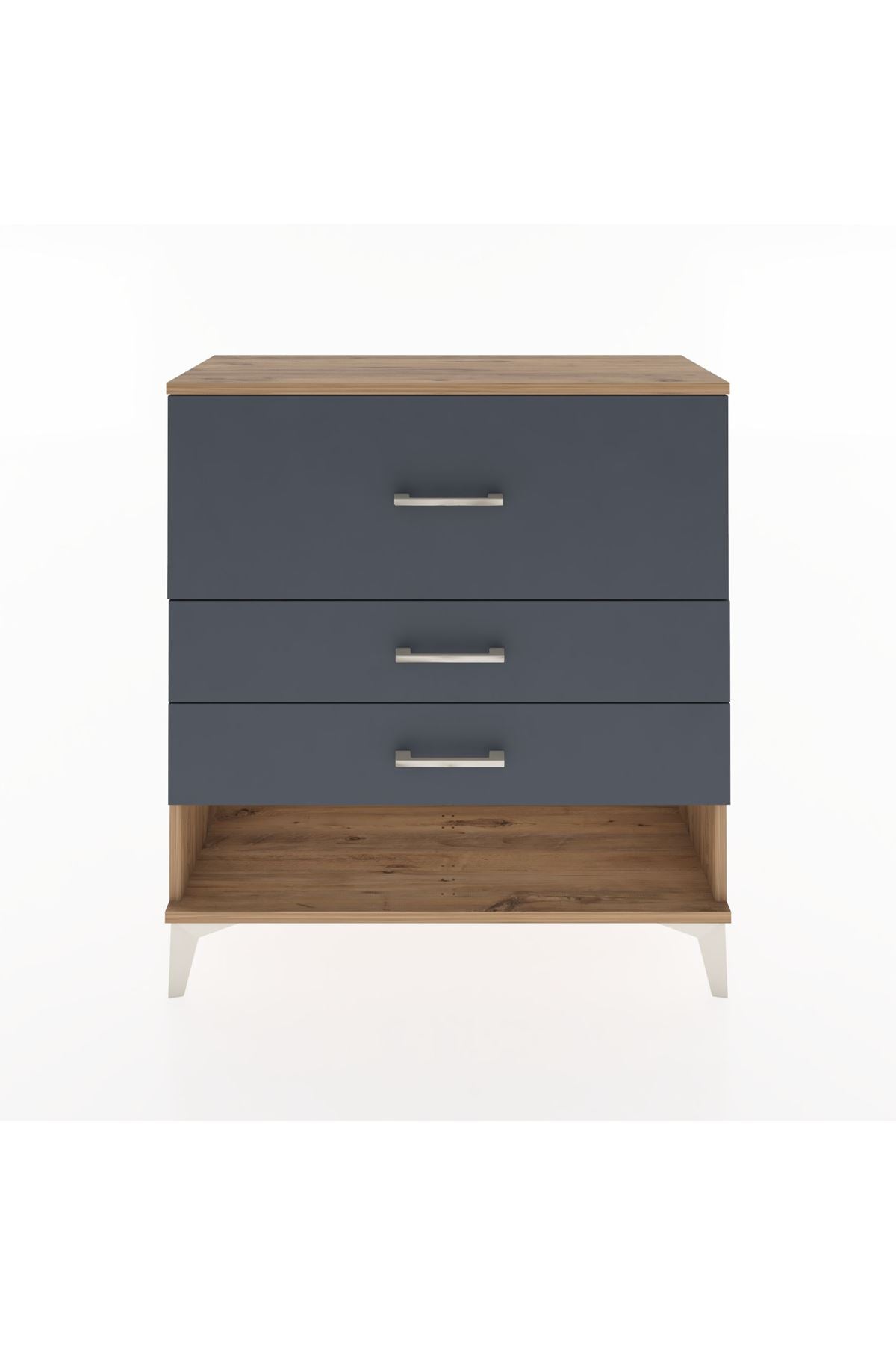 Arges Şifonyer 3 Çekmeceli 88x30x96 Çam-Antrasit