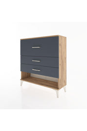 Arges Şifonyer 3 Çekmeceli 88x30x96 Çam-Antrasit