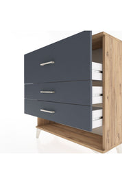 Arges Şifonyer 3 Çekmeceli 88x30x96 Çam-Antrasit