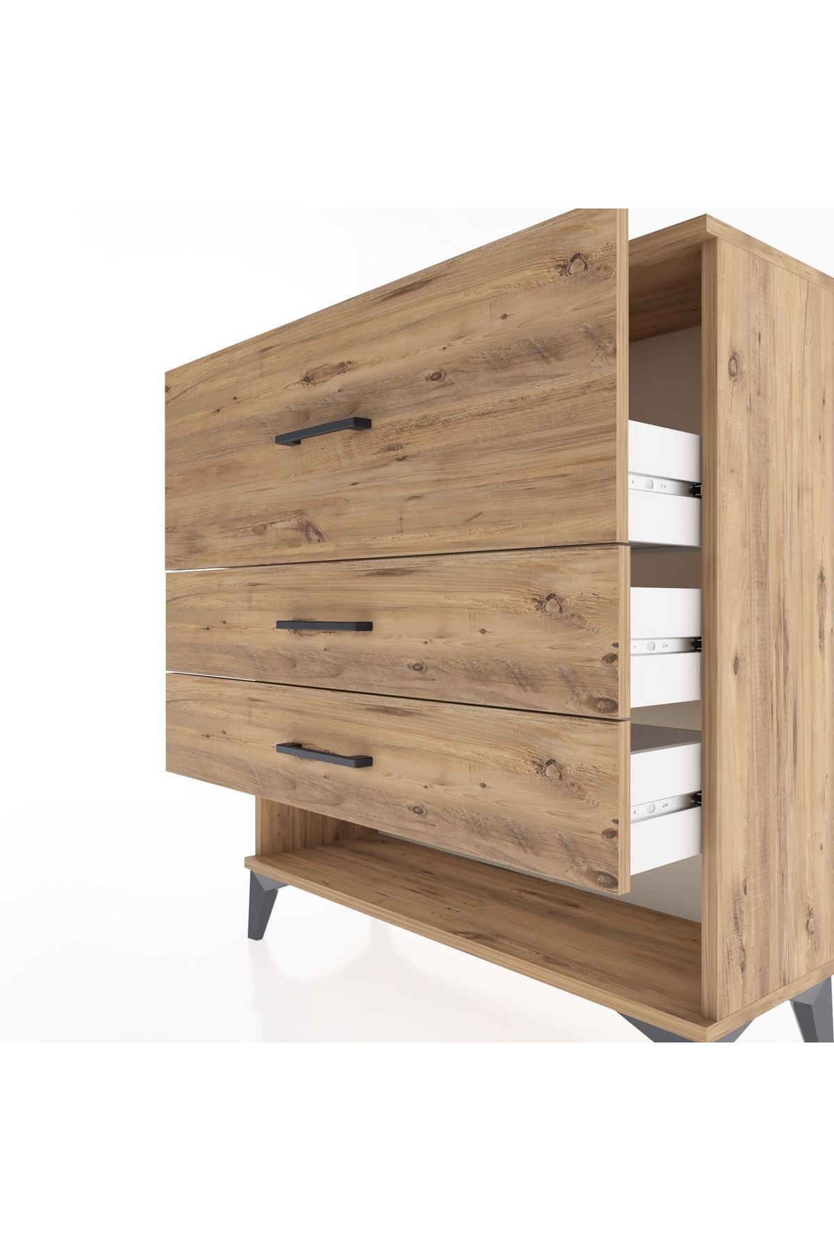 Arges Şifonyer 3 Çekmeceli 88x30x96 Çam-Çam